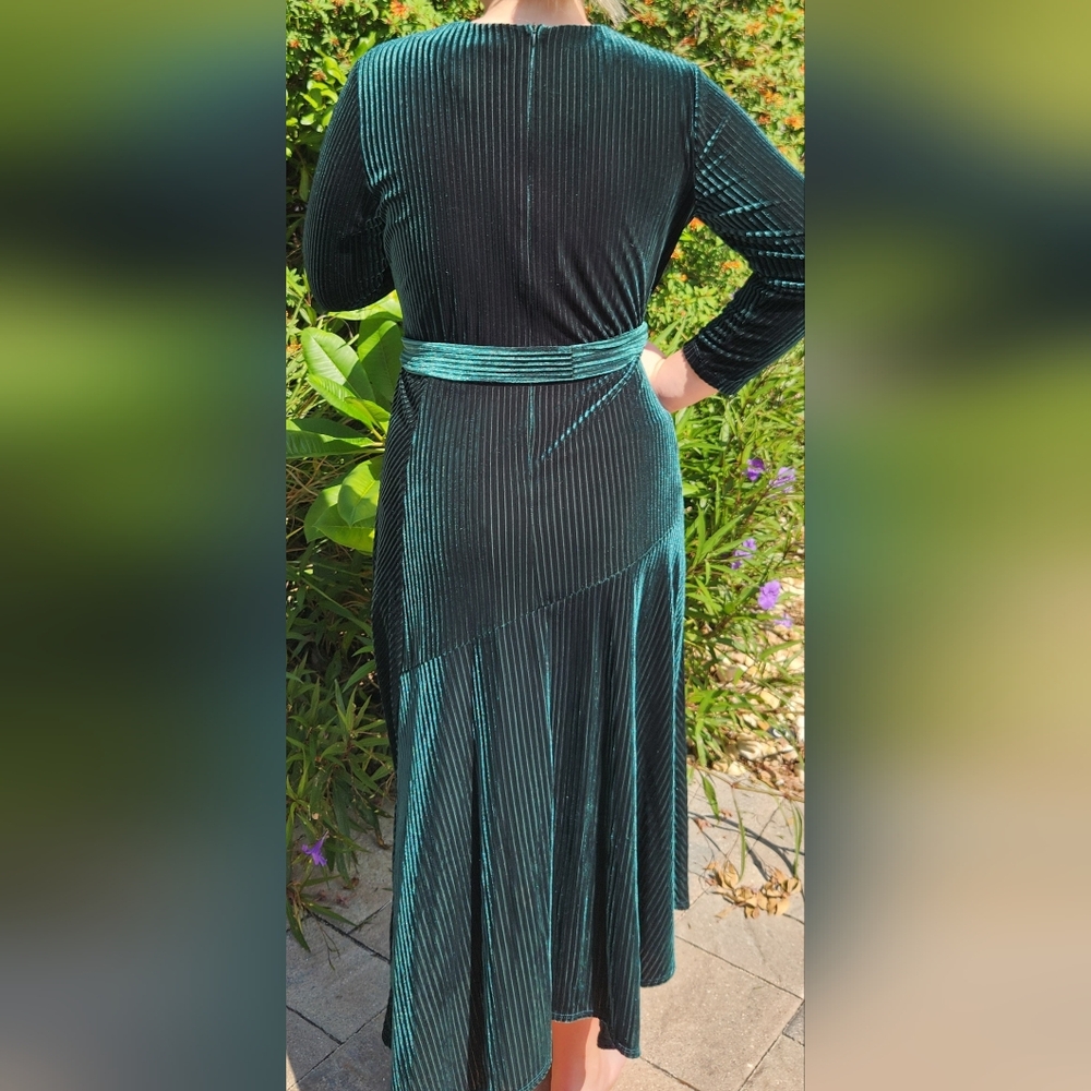 MASON TARA maxi green velvet dress - Picture 4 of 11